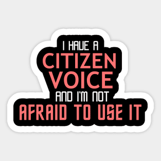 Citizen Voice Cool Typography Job Design Sticker